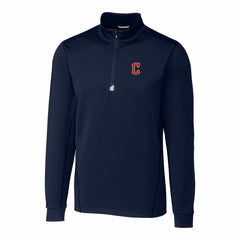 Cleveland Guardians Cutter & Buck Traverse Stretch Quarter-Zip Pullover Top - Navy Pullover