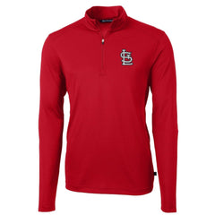 St. Louis Cardinals Cutter & Buck Virtue Eco Pique Recycled Quarter-Zip Pullover Top - Red Pullover