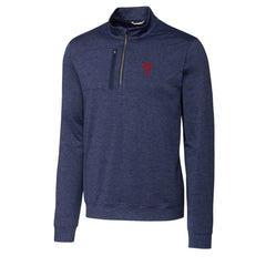 Philadelphia Phillies Cutter & Buck Stealth Heathered Quarter-Zip Pullover Top - Navy Pullover