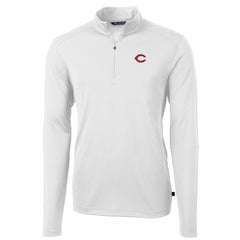 Cincinnati Reds Cutter & Buck Virtue Eco Pique Recycled Quarter-Zip Pullover Top - White Pullover