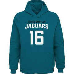Trevor Lawrence Jacksonville Jaguars Youth Mainliner Player Name & Number Pullover Hoodie - Teal Hoodies