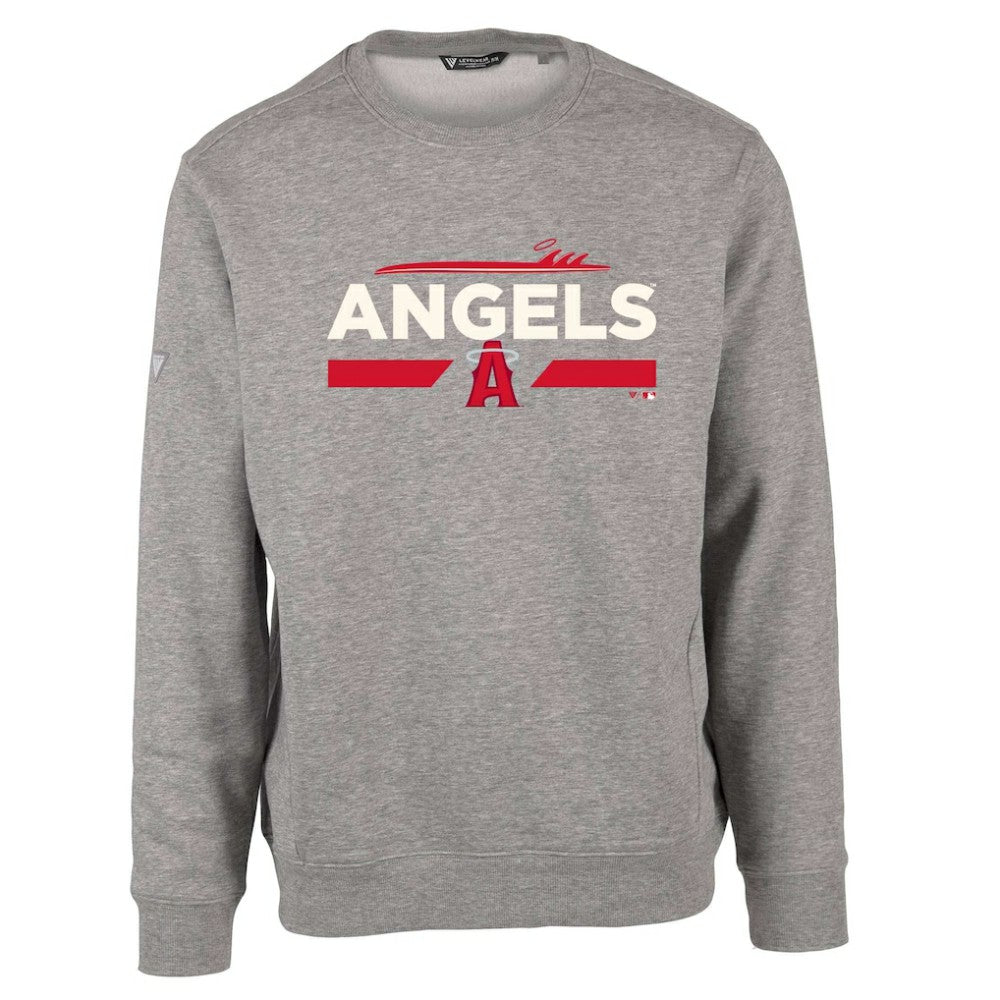 Los Angeles Angels Levelwear City Connect Zane No Hitter Pullover Sweatshirt - Heather Gray Pullover