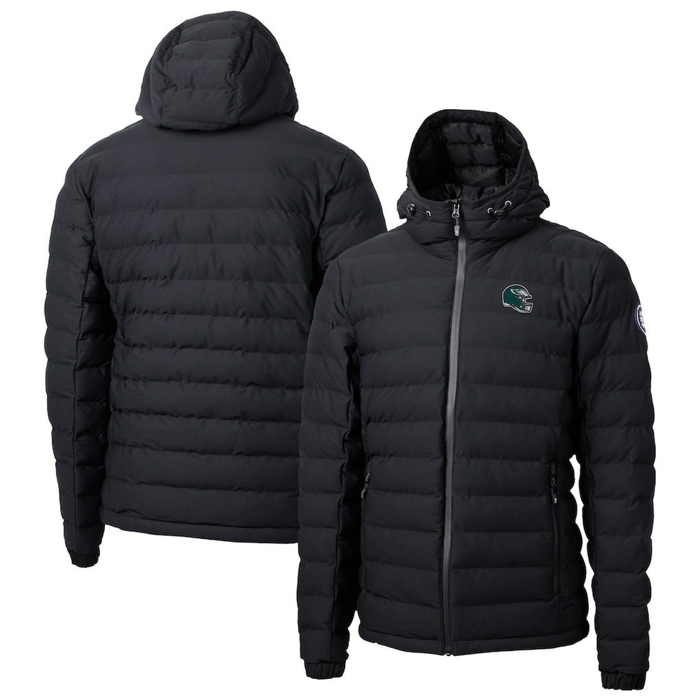 Philadelphia Eagles Cutter & Buck Helmet Mission Ridge Repreve Eco Insulated Puffer Full-Zip Jacket - Black Jackets
