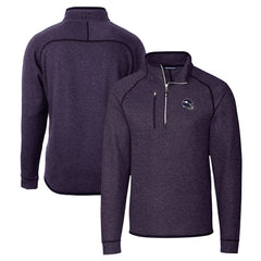 Minnesota Vikings Cutter & Buck Helmet Mainsail Sweater-Knit Half-Zip Pullover Jacket - Purple Pullover