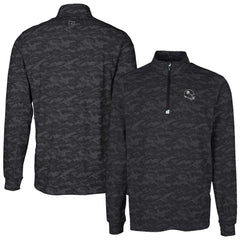 Pittsburgh Steelers Cutter & Buck Helmet Traverse Camo Print Stretch Quarter-Zip Pullover Top - Black Pullover