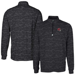 Kansas City Chiefs Cutter & Buck Helmet Traverse Camo Print Stretch Quarter-Zip Pullover Top - Black Pullover