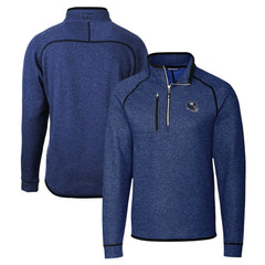 New York Giants Cutter & Buck Helmet Mainsail Sweater-Knit Half-Zip Pullover Jacket - Blue Pullover