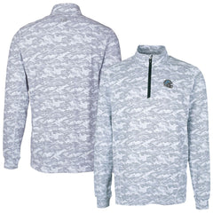Detroit Lions Cutter & Buck Helmet Traverse Camo Print Stretch Quarter-Zip Pullover Top - Charcoal Pullover