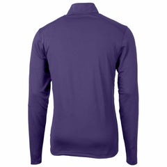 Minnesota Vikings Cutter & Buck Helmet Virtue Eco Pique Recycled Quarter-Zip Pullover Top - Purple Pullover