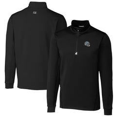 Detroit Lions Cutter & Buck Helmet Traverse Stretch Quarter-Zip Pullover Top - Black Pullover