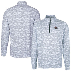 Tampa Bay Buccaneers Cutter & Buck Helmet Traverse Camo Print Stretch Quarter-Zip Pullover Top - Charcoal Pullover