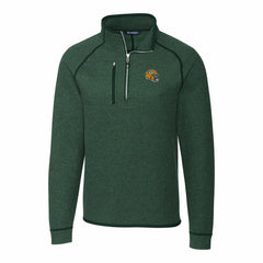 Green Bay Packers Cutter & Buck Helmet Mainsail Sweater-Knit Half-Zip Pullover Jacket - Hunter Green Pullover