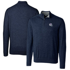 Buffalo Bills Cutter & Buck Helmet Lakemont Tri-Blend Quarter-Zip Pullover Sweater - Navy Pullover