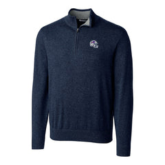 Buffalo Bills Cutter & Buck Helmet Lakemont Tri-Blend Quarter-Zip Pullover Sweater - Navy Pullover