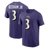Odell Beckham Jr. Baltimore Ravens Player Name & Number T-Shirt - Purple T-shirts