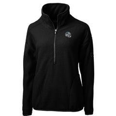 Carolina Panthers Cutter & Buck Women's Helmet Logo Cascade Eco Sherpa Fleece Half-Zip Pullover Jacket - Black Pullover