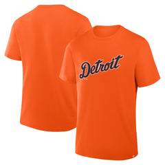 Detroit Tigers Fanatics Wordmark Legacy T-Shirt - Orange T-shirts