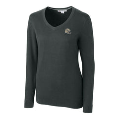 New Orleans Saints Cutter & Buck Women's Helmet Logo Lakemont Tri-Blend V-Neck Pullover Sweater - Charcoal Pullover