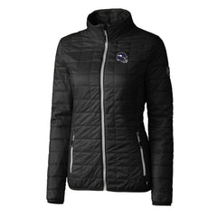 Minnesota Vikings Cutter & Buck Women's Helmet Logo Rainier PrimaLoft Eco Insulated Full-Zip Puffer Jacket - Black Jackets