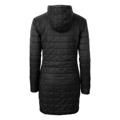 Pittsburgh Steelers Cutter & Buck Women's Helmet Logo Rainier Primaloft Eco Insulated Hooded Long Coat - Black