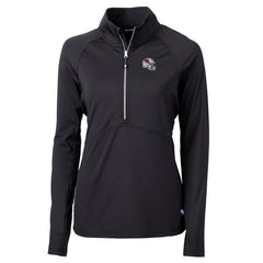 Arizona Cardinals Cutter & Buck Women's Helmet Logo Adapt Eco Knit Stretch Recycled Half-Zip Pullover Top - Black Pullover