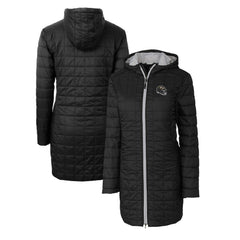 Baltimore Ravens Cutter & Buck Women's Helmet Logo Rainier Primaloft Eco Insulated Hooded Long Coat - Black