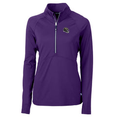 Baltimore Ravens Cutter & Buck Women's Helmet Logo Adapt Eco Knit Stretch Recycled Half-Zip Pullover Top - Purple Pullover