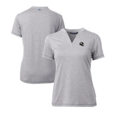 Pittsburgh Steelers Cutter & Buck Women's Helmet Logo DryTec Forge Stretch V-Neck Blade Top - Heather Gray Tops
