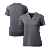 Jacksonville Jaguars Cutter & Buck Women's Helmet Logo DryTec Forge Stretch V-Neck Blade Top - Heather Charcoal Tops