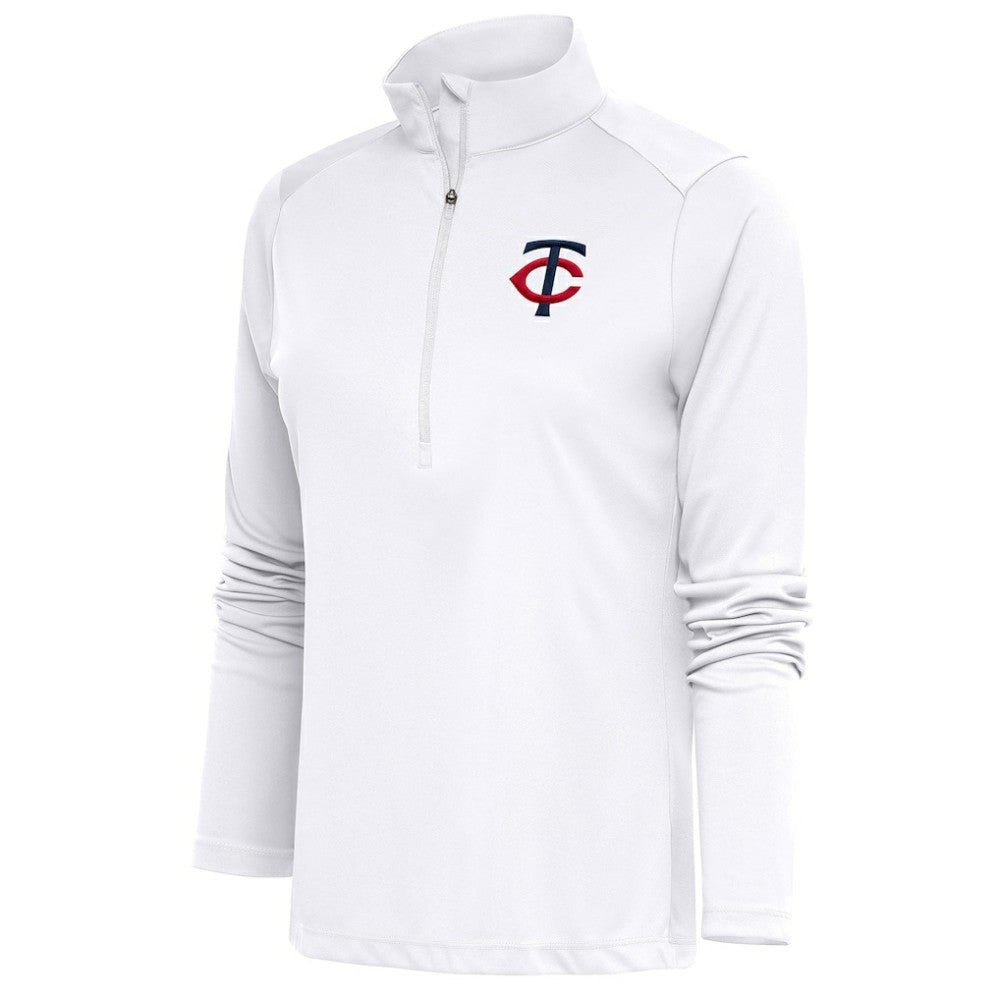Minnesota Twins Antigua Women's Tribute Half-Zip Pullover Top - White Pullover