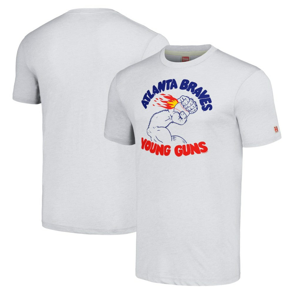 Atlanta Braves Homage Doodle Collection Young Guns Tri-Blend T-Shirt - Gray T-shirts