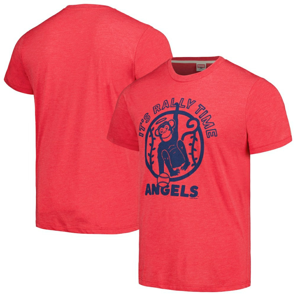 Los Angeles Angels Homage Doodle Collection It's Rally Time Tri-Blend T-Shirt - Red T-shirts