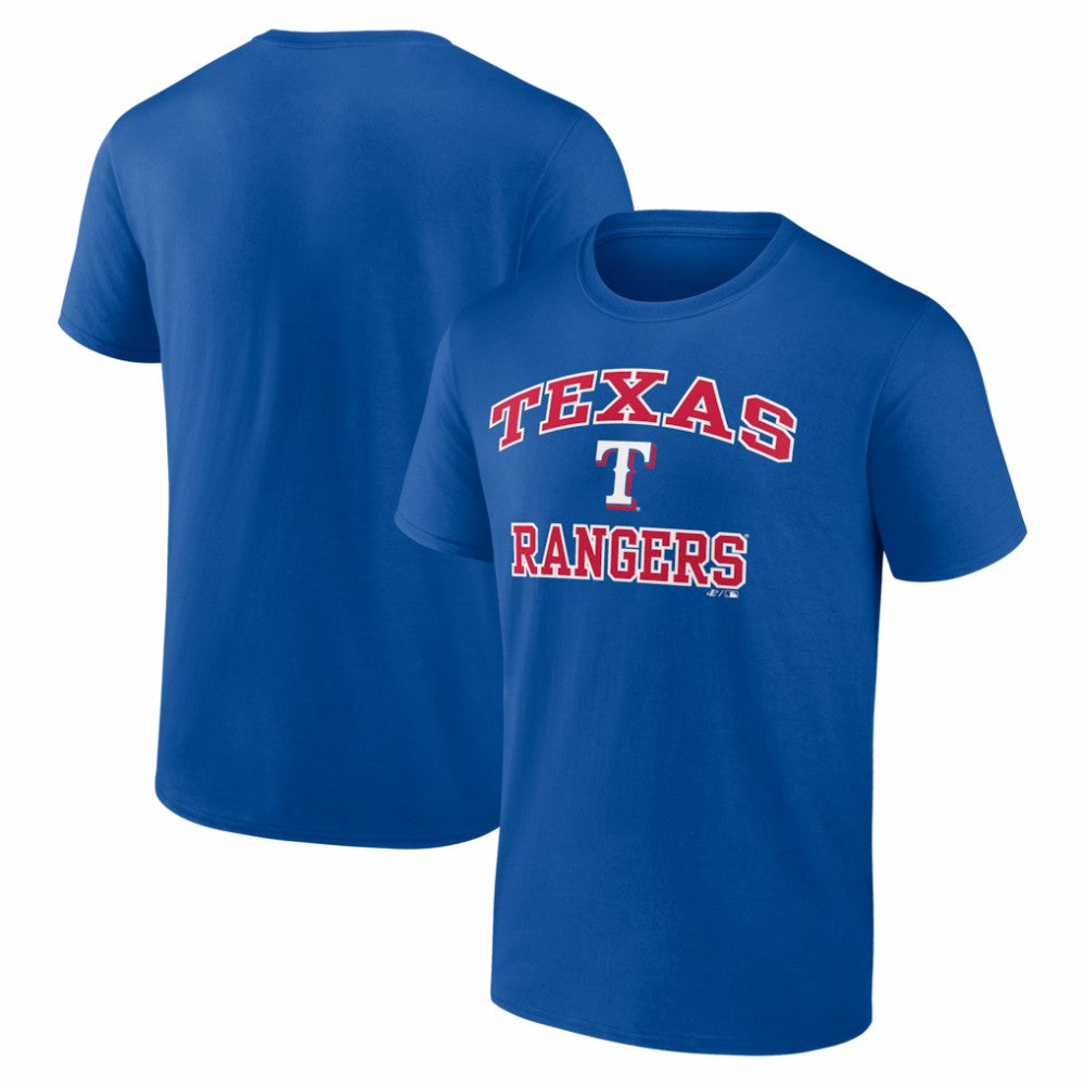 Texas Rangers Logo Athletic Heart and Soul T-Shirt - Royal T-shirts