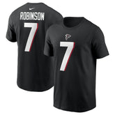 Bijan Robinson Atlanta Falcons Player Name & Number T-Shirt - Black T-shirts