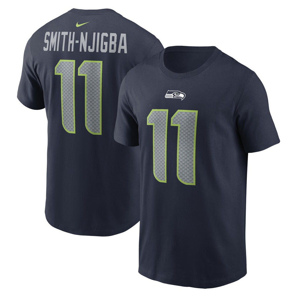 Jaxon Smith-Njigba Seattle Seahawks Player Name & Number T-Shirt - Navy T-shirts
