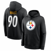 T.J. Watt Pittsburgh Steelers Name & Number Fleece Hoodie - Black Hoodies