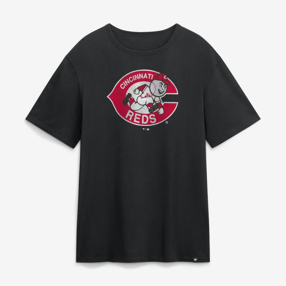 Cincinnati Reds Fanatics Vintage Logo Legacy T-Shirt - Black T-shirts