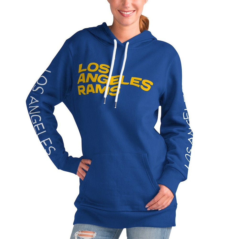 Los Angeles Rams G-III 4Her by Carl Banks Women's Extra Inning Pullover Hoodie - Royal Hoodies