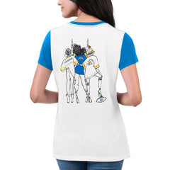 Los Angeles Chargers G-III 4Her by Carl Banks Women's Fashion Illustration T-Shirt - White/Powder Blue T-shirts