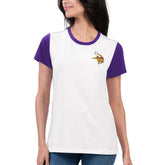 Minnesota Vikings G-III 4Her by Carl Banks Women's Fashion Illustration T-Shirt - White/Purple T-shirts