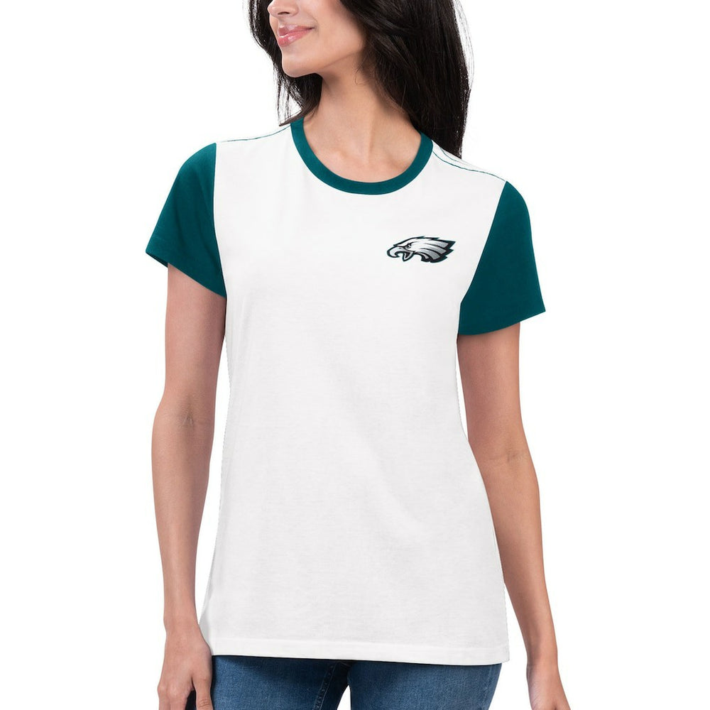 Philadelphia Eagles G-III 4Her by Carl Banks Women's Fashion Illustration T-Shirt - White/Midnight Green T-shirts