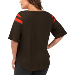 Cleveland Browns G-III 4Her by Carl Banks Women's Plus Size Linebacker T-Shirt - Brown T-shirts