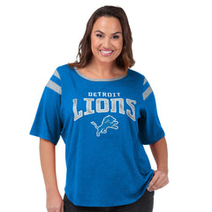 Detroit Lions G-III 4Her by Carl Banks Women's Plus Size Linebacker T-Shirt - Royal T-shirts