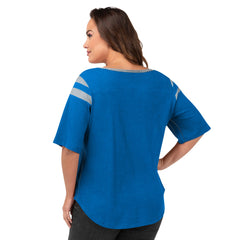 Detroit Lions G-III 4Her by Carl Banks Women's Plus Size Linebacker T-Shirt - Royal T-shirts
