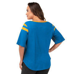 Los Angeles Chargers G-III 4Her by Carl Banks Women's Plus Size Linebacker T-Shirt - Light Blue T-shirts