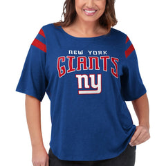 New York Giants G-III 4Her by Carl Banks Women's Plus Size Linebacker T-Shirt - Royal T-shirts