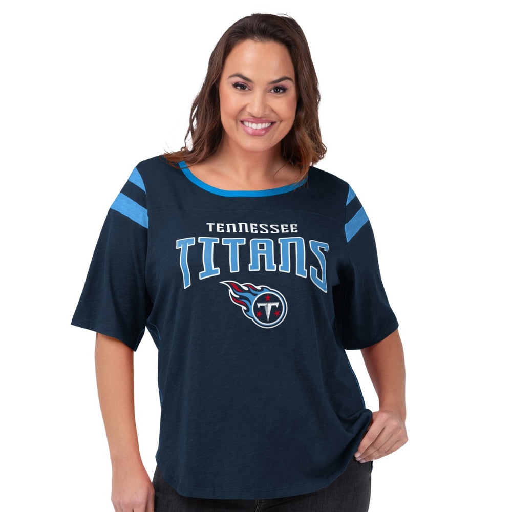 Tennessee Titans G-III 4Her by Carl Banks Women's Plus Size Linebacker T-Shirt - Navy T-shirts