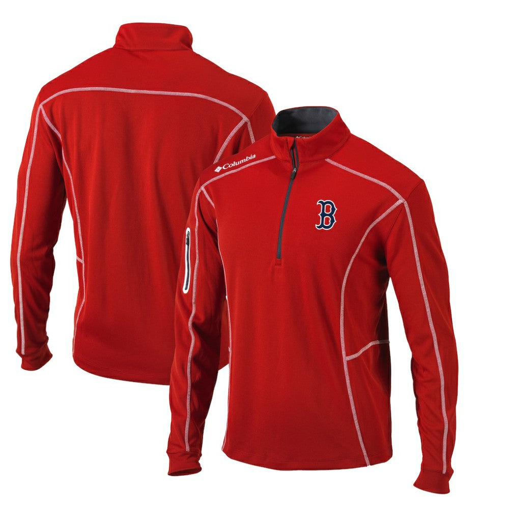 Boston Red Sox Columbia Omni-Wick Shotgun Quarter-Zip Pullover Top - Red Pullover