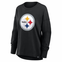 Pittsburgh Steelers Women's Essential Long Sleeve T-Shirt - Black T-shirts