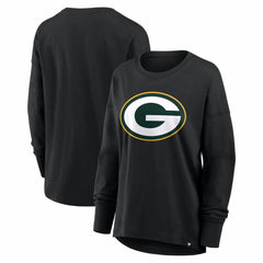 Green Bay Packers Women's Essential Long Sleeve T-Shirt - Black T-shirts